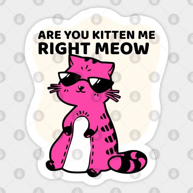 are you kitten me right meow cat kidding Sticker by auviba-design